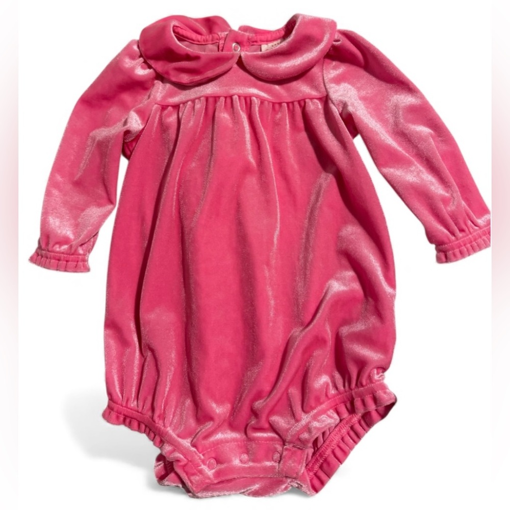 Cat & Jack Pink Velvety Romper/Bodysuit|3-6M